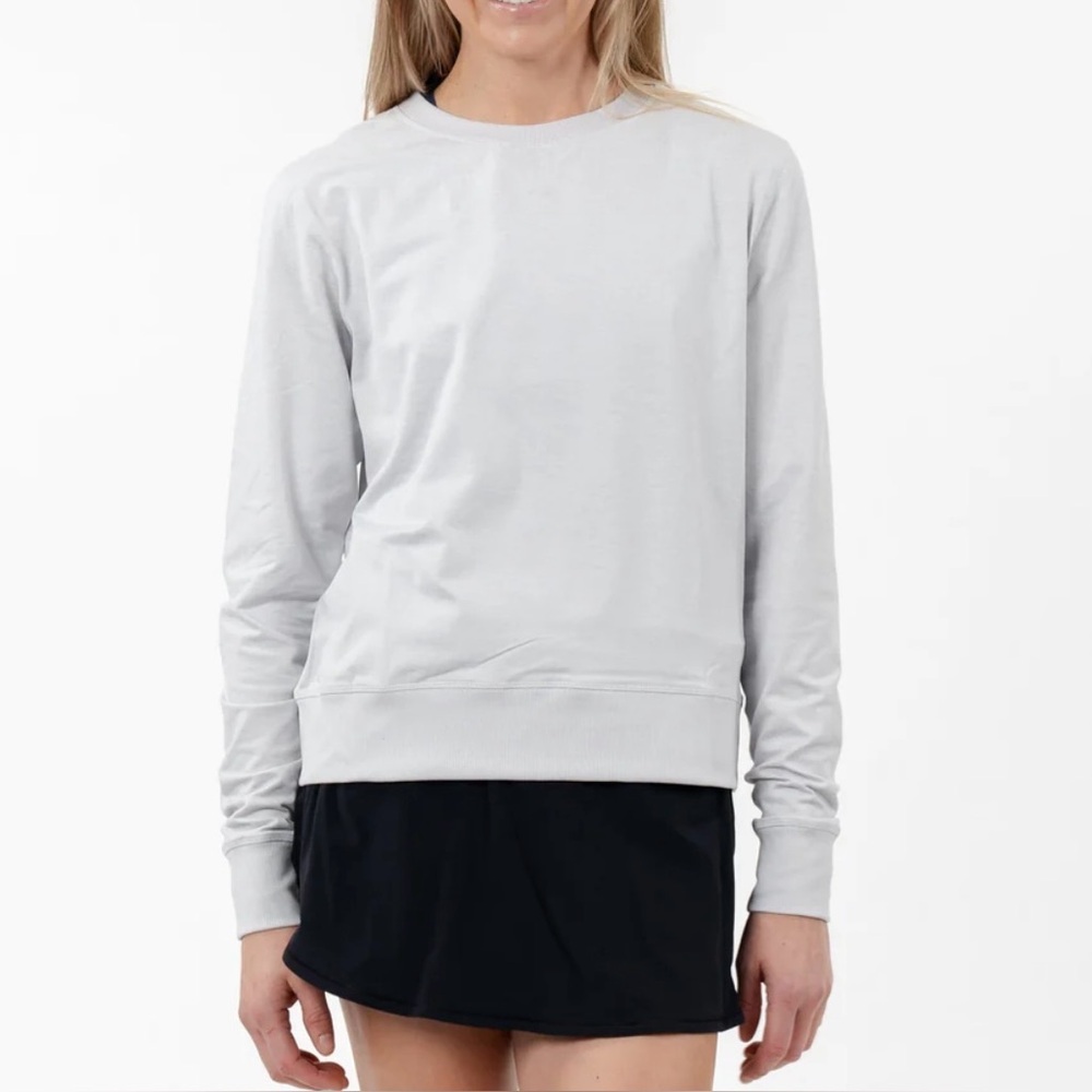 Rhoback Womens Swift Performance Crewneck Long Sleeve Top Sz XL Gray Casual